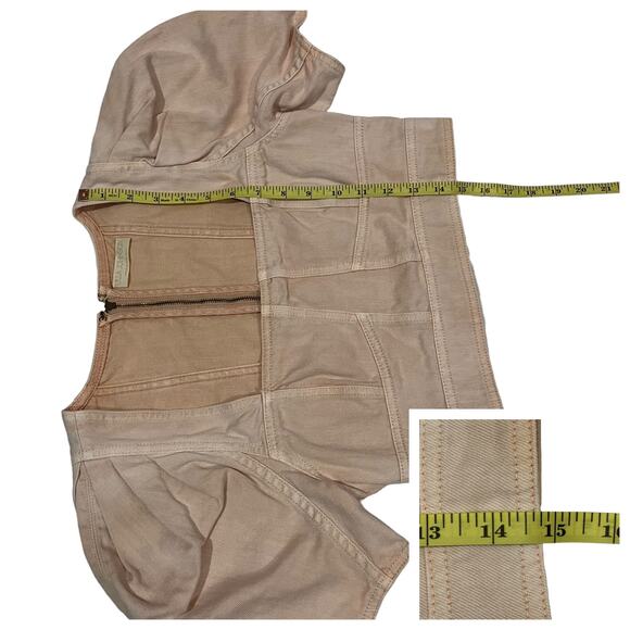 Ulla Johnson Renee Denim Bustier Puff Sleeve Crop Top - Sweetbriar - 6 - Picture 5 of 16